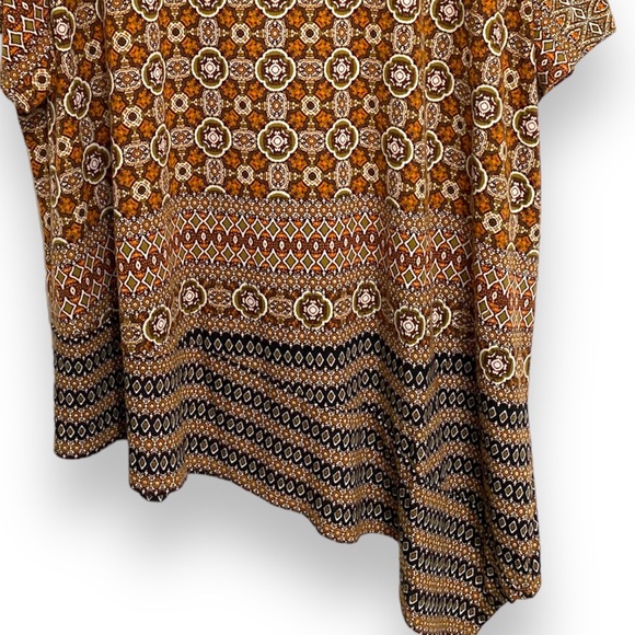 CATO EST. 1946 Women’s Plus Size Blouse Top Dolman Sleeve Brown Print Sz 22/24W - Picture 8 of 9